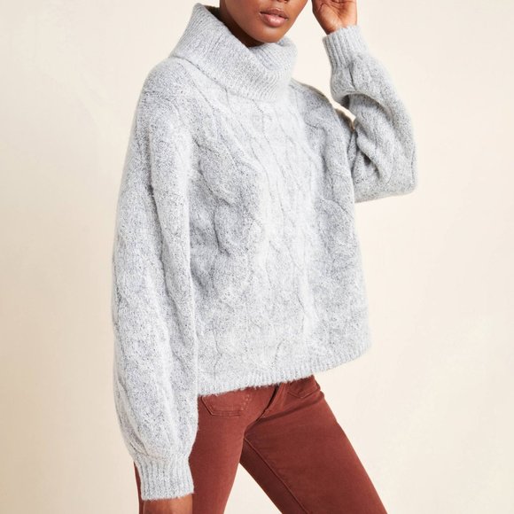 Anthropologie Naya Cable-Knit Turtleneck Sweater - Picture 2 of 4